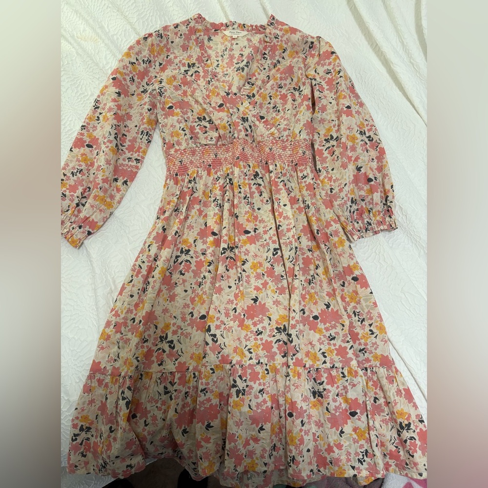 Floral Dress in Pink and Orange